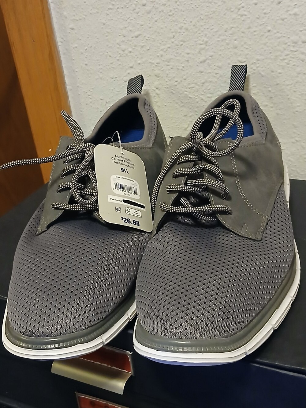 NWT George Men’s Carson Oxford Shoes – Gray, Size 9.5